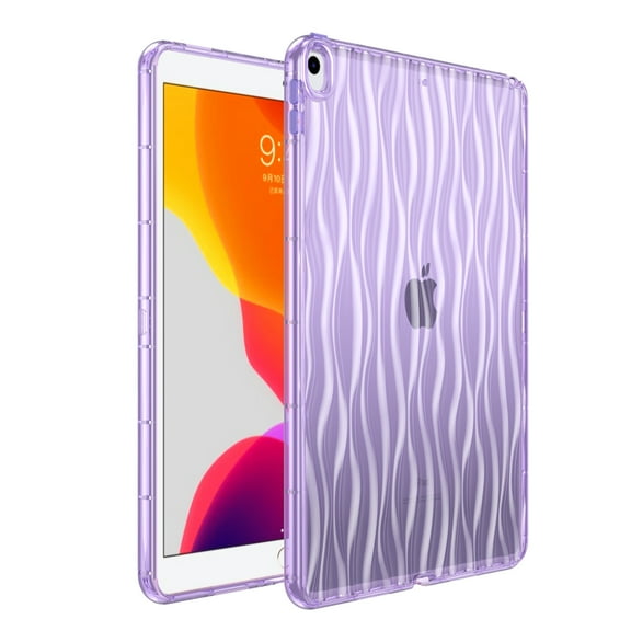 ELEHOLD Clear Case for New Samsung Galaxy Tab A9  11 inch, Water Ripples Pattern Soft TPU Cover with Shockproof Corner ,Slim&Lightweight for iPad Pro 11 (2024), Lightpurple