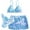 Blue, variant on Luxalzxs Girls Swimsuit 3 Piece Set Floral Print Bikini Swimsuit with Drawstring Beach Skirt Cute Ruched Bathing Suit 8-15 Years