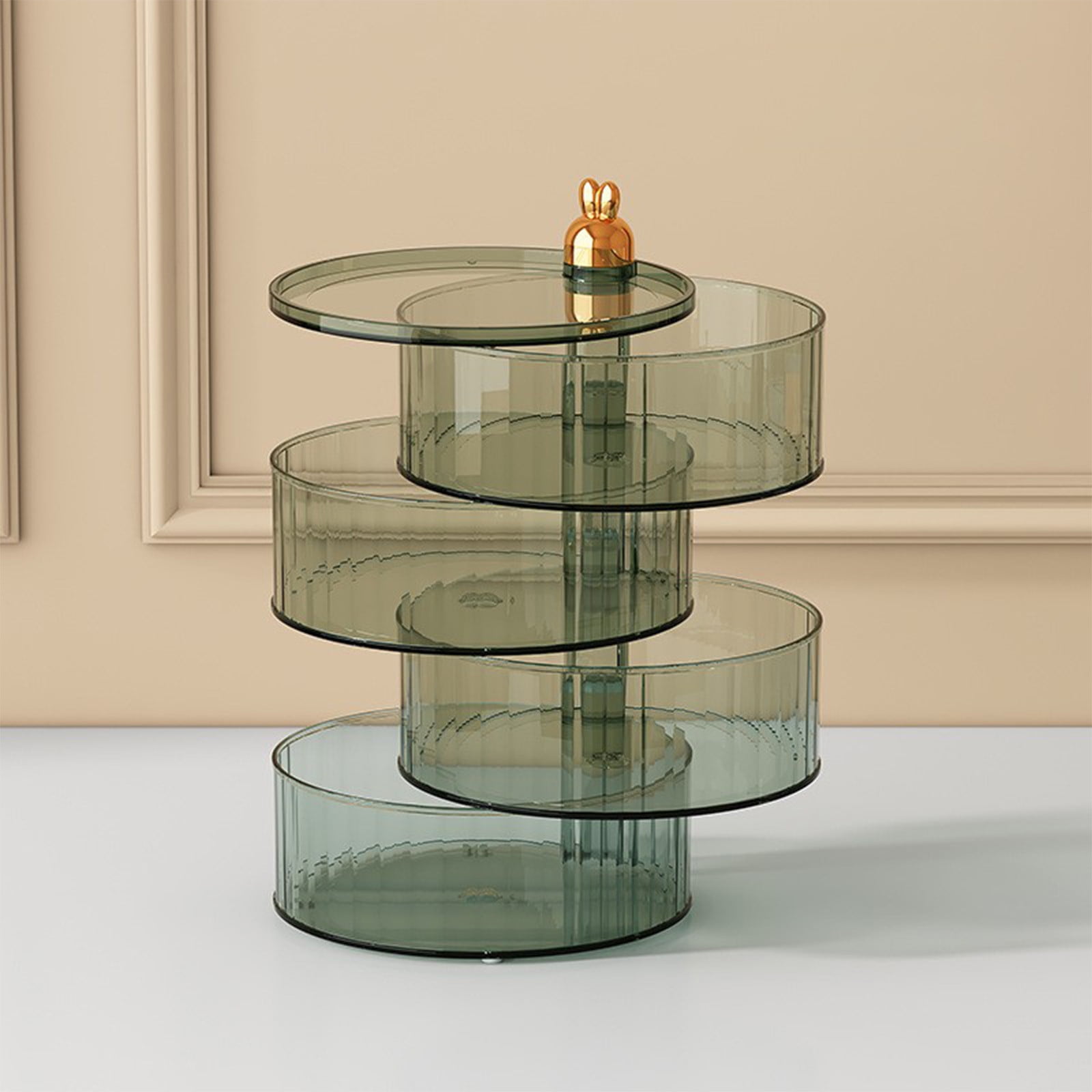 HengDidi 4-Tier Multi-Compartment Snack Organizer Storage Box Large Capacity Serving Dish with Lid for Travel Home Entertainment Produce Tray