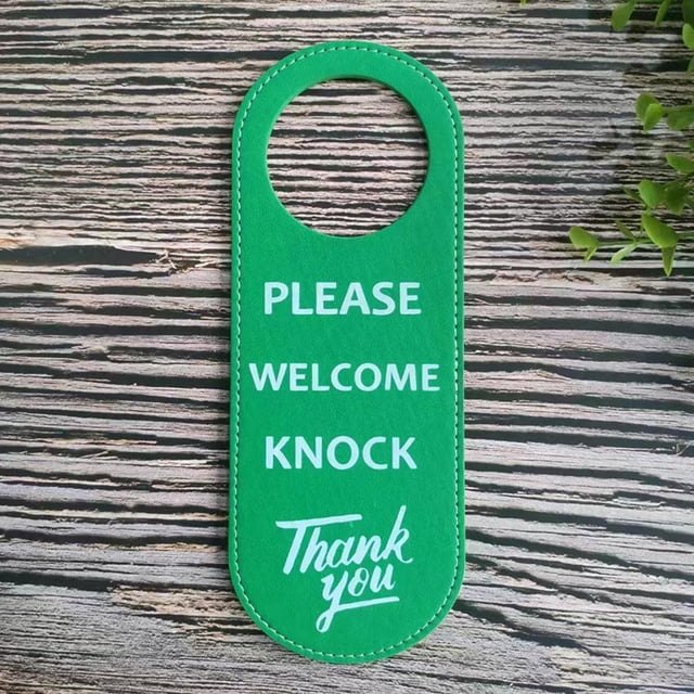 Bgsha Door Hanger Tags PU Leather Cleaning Label Do Not Disturb Signs Double-sided
