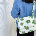 thumbnail image 2 of Sywqhk Bolso Bandolera Grande Con Patrón De Piel Suave Para Mujer (Flor Blanca Y Verde) Sywqhk Para estrenar, 2 of 8