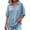 Blue, variant on Women T-Shirts Summer Casual Blouse With Lapel Collar Breathable Lightweight Short Sleeve Tops Versatile Solid Color Streetwear