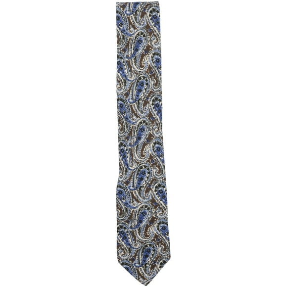 Gierremilano Men's Blue / Brown Cream Paisley Design Necktie - One Size