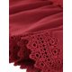 thumbnail image 5 of Mini vestido sólido de manga corta con cuello en V y cintura elástica para mujer Rojo M, 5 of 5