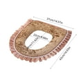 thumbnail image 3 of YgkuHd Toilet Seat Cushion, Zipper Model Toilet Seat Household Embroidery Sitting Washer Toilet Seat Cover Cute Washer Universal Toilet Seat Washable D Shapetoilet Seat Cushion (Coffee), 3 of 6