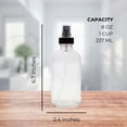 thumbnail image 6 of Cornucopia Brands 8-Ounce Clear Glass Fine Mist Spray Bottles (4-Pack); Boston Round w/Atomizer Spritzers for Aromatherapy, Perfume, Cologne, DIY & More, 6 of 10