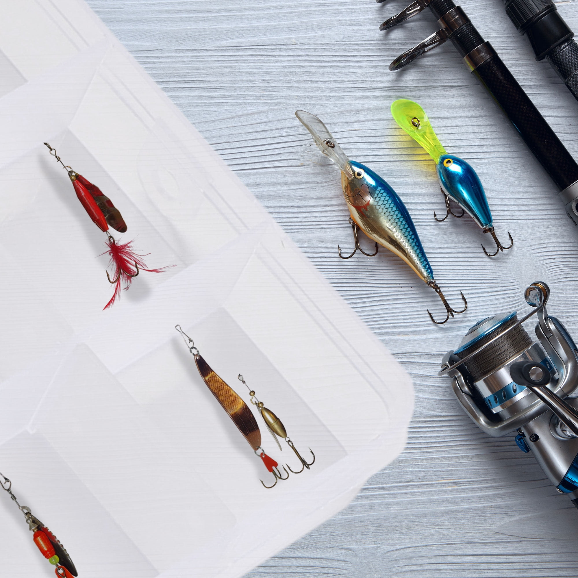 Unique Bargains 3 PCS Plastic Fishing Lure Bait Box Organizer Tackle Trays Case