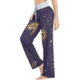 thumbnail image 3 of Women's Sun Moon Stars Geometric Pajama Pants, Casual Pajama Bottoms Lounge Pants Wide Leg, 3 of 7