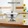 thumbnail image 2 of EVGTTI 8 Pack 5QT Gold Chafing Dish for Buffet, Round Stainless Steel Chafing Dish for Parties, Events, Weddings, 2 of 6