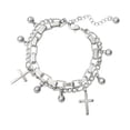 thumbnail image 4 of Fashion Women 2-layer Love Heart Cross Charm Hand Chain Bracelet Jewelry Gift, 4 of 6