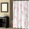 thumbnail image 2 of Fabric Shower Curtain, Pink Plant and Fruits Texture Bathroom Curtain with 12 Hooks Waterproof No Bad Odor Machine Washable Bath Curtains for Bathroom, Spa Room, 36"x72", 2 of 6