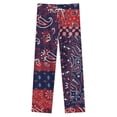 thumbnail image 4 of Paisley Bandana Winter Female Pants Flannel High Waist Women Pants Lady Warm Straight Leg Plush Trousers, 4 of 7