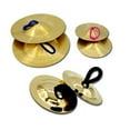 thumbnail image 2 of Flmtop 1Pair Brass Finger Cymbals Musical Percussion Instrument Kids Toy Dancing Props, 2 of 7