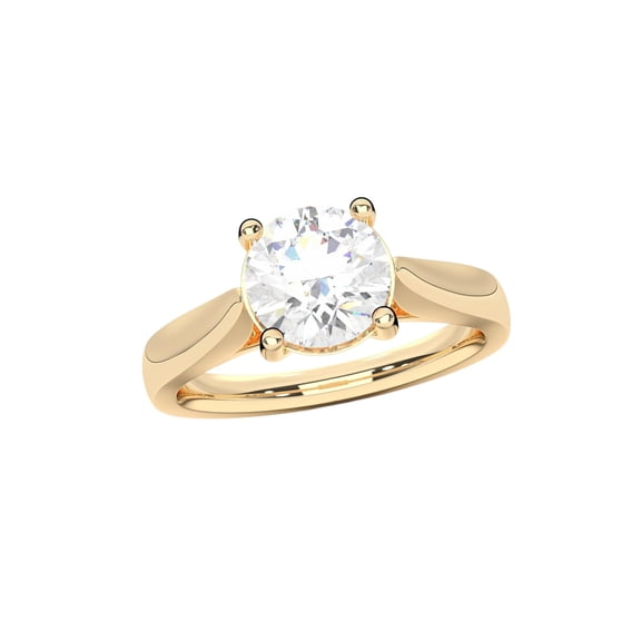 Clearance KEEVA JEWELS 1.00 CT Round Lab Grown Diamond Solitaire Engagement Ring, 10K Yellow Gold, Size 6