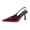 Red, variant on Black Ladies Heeled Sandals Pointed Closed Toe Patent Leather French Style Single Strap Thin Heel Solid Color Footwear For Daily Casual Wear Size 40