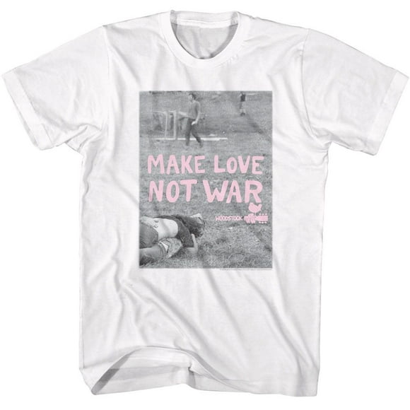 Woodstock T-Shirt Blanc pour Adulte Make Love Not War Affiche