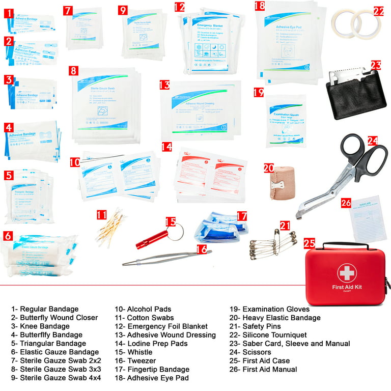 First Aid Kit,230Pieces Car First Aid Emergency Kit,2-in-1 Travel First Aid  Kit+Extra Mini First Aid Kit for  Home,Backpacking,Camping,Hiking,Hunting,Office,Sports & Outdoor :  : Health & Personal Care