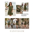 thumbnail image 5 of Fancyglim Women Dresses Plus V Neck Short Sleeve Casual Dress with Pockets M-4XL, 5 of 5
