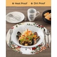 thumbnail image 3 of 15 Inch Round Placemats Set of 6, Rustic Christmas Snowman Non Slip Heat Insulation PP Table Mats, Xmas Snowflake Elk Tree Balls Washable Place Mats for Kitchen Dining Party Table Decor, 3 of 7