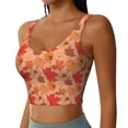 thumbnail image 2 of Daiia Yellow And Red Maple Leaves Printed Women's Sports Bra, Breathable Activewear Bra with U-Back Design and Removable Pads, Comfortable and Supportive for Yoga, Workout-Medium, 2 of 8
