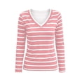 thumbnail image 6 of Women's V Neck Long Sleeve Loose Fit Printed Blouse Cute Trendy Outfits Comfy Lightweight Summer Vacation | CSEONE,Pink S, 6 of 6