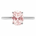 thumbnail image 7 of Solitaire Engagement Ring for Women - 2.5ct Simulated Pink Diamond in 14K White Gold Promise Ring, 7 of 7