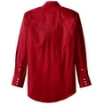 thumbnail image 2 of Wrangler Mens Cowboy Cut Western Two Pocket Long Sleeve Snap Work Shirt - Firm Finish - B&T,Red,4X, 2 of 2