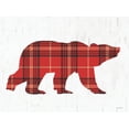 thumbnail image 2 of Lettered And Lined 24x19 White Modern Wood Framed Museum Art Print Titled - Plaid Bear, 2 of 4