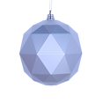 thumbnail image 1 of Vickerman M177507DM 8 in. Silver Matte Geometric Christmas Ornament Ball, 1 of 2