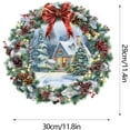 thumbnail image 3 of Christmas Decoration Wreaths for Front Door,Outdoor Christmas Wreaths for Windows,Wreaths for Xmas Outside,Christmas Garland Snow House Living Room Glass Window Holiday Scene Decorative Wall Stickers, 3 of 6