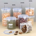 thumbnail image 3 of JeashCHAT Overnight Oats Containers with Lids, Round Food Storage Containers, Kitchen Bulk Food Storage Jars with Airtight Snap Lock, BPA Free Plastic, 1000ml, 3 of 6