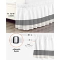 thumbnail image 3 of Black Grey Striped Wrap Around Bed Skirts for California King Bed 16" Drop,Bed Skirt with Adjustable Elastic Belt Dust Ruffle Bed Valance for Bedroom Hotel Modern Farmhouse Stripes Bed Frame Cover, 3 of 7