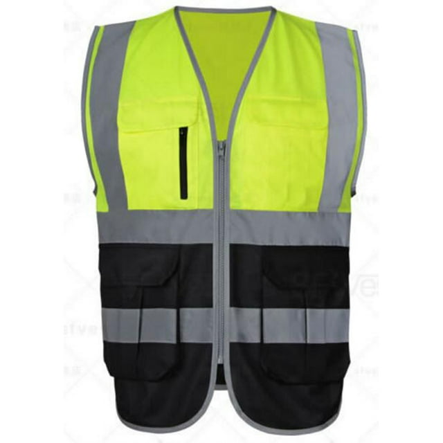 GOGO 10 Pockets High Visibility Safety Vest, Reflective Trim Safety Vest