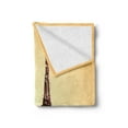 thumbnail image 2 of Vintage Soft Flannel Fleece Blanket, Love in Paris Lettering Eiffel Tower Macrame Effect Europe Watercolor Vintage, Cozy Plush for Indoor and Outdoor Use, 50" x 60", Orange Green Red, by Ambesonne, 2 of 5