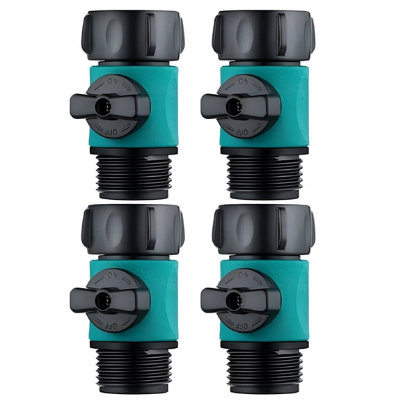 ACDANC 4Pcs Plastic Garden Hose Connector Water Turn Off Valve Shutoff 3/4 Inch