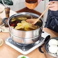 thumbnail image 6 of Stainless Steel Steamer, 3 Tier Cooking Steam Pot with Lid and Handle, Multipurpose Cookware Kitchen Food Steam Cooking Pan for Vegetables, Dumplings, Stocks, Sauces - 11 Inch, Silver, 6 of 8