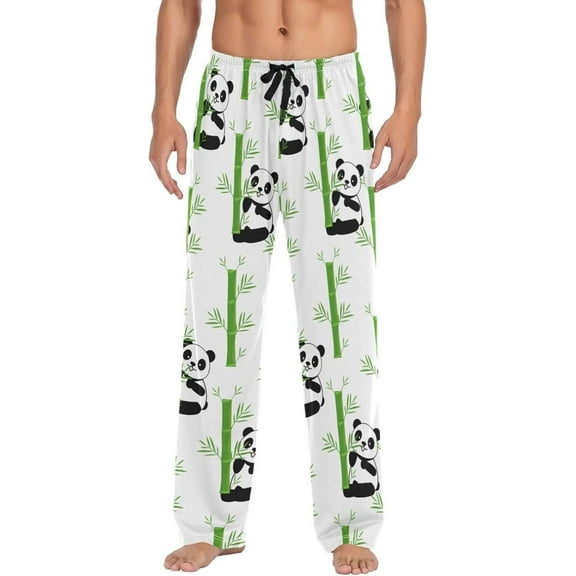 GZHJMY Panda Pajama Pants for Men, Lounge Pants Lightweight Men Pajama Bottoms with Drawstring Pockets, Christmas New Year Birthday Gifts, Large
