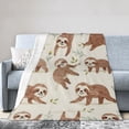 thumbnail image 3 of Cute Sloth Blanket Lightweight Flannel Blankets 80x60, 3 of 6