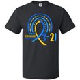 thumbnail image 3 of Inktastic 3-21 World Down Syndrome Day Blue and Yellow Rainbow Ribbon T-Shirt, 3 of 5