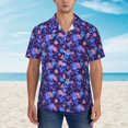 thumbnail image 2 of Fotbe Skull daisy purple Camisa Hawaiana para Hombre Unisex – Camisa Casual de Verano con Botones de Manga Corta de Algodón y Lino,Large, 2 of 7