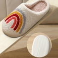 thumbnail image 2 of Ndcxsfigh Invierno Rainbow Fuzzy pantuflas casa acogedoras antideslizantes para mujeres y hombres (44-45), 2 of 9