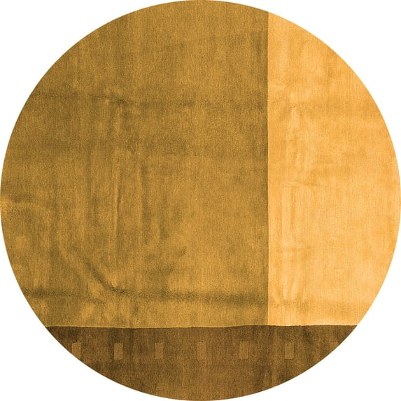 Ahgly Company Indoor Round Abstract Orange Modern Area Rugs, 6' Round