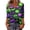 Green, variant on Halloween 3/4 Sleeve V Neck Shirt for Women Funny Halloween Graphic Tee Fall Winter Loose Fit Tops