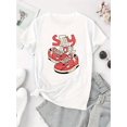 thumbnail image 2 of Camiseta De Verano Para Mujer, Ropa De Calle, Cuello Redondo, Para Acampar, Mochilero, TrabajoWomen's "Stay Cool" Graphic Tee - White Casual Round Neck Short Sleeve T-Shirt with Red Sneaker Design,, 2 of 7
