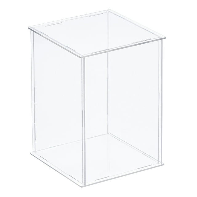 Unique Bargains Clear Display Case, Acrylic Box Assemble Dustproof Box Showcase, 25x25x35cm for Collectibles, Crafts