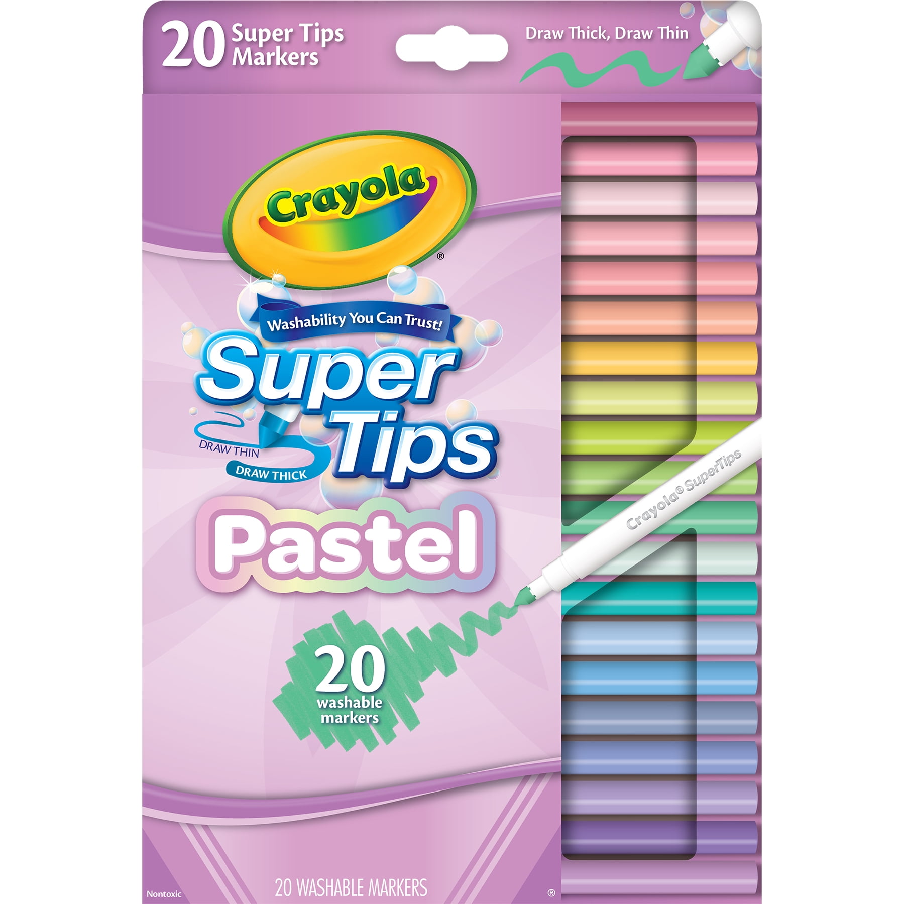 Crayola Supertip Markers, Pastel, 20 Per Pack, 6 Packs