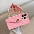 thumbnail image 2 of for iPhone 13 Pro Max Wallet Case ,Crossbody Phone Case with Lanyard Strap Cute Purse Case Flip Credit Card Holder Soft Silicone Girls Lady Handbag Case for iPhone 13 Pro Max Pink, 2 of 15