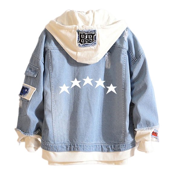 Denim Jacket for Men Vintage Washed Jean Coat Button Up Casual Outerwear for Everyday Wear and Outdoor Activities