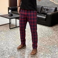 thumbnail image 6 of GINGTTO Men's Stretch Casual Plaid Chino Pants Slim Fit Dress Pants, 6 of 7