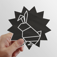 thumbnail image 1 of Origa Rabbits Geometric Shape Sun Vinyl Sticker Luggage Graffiti Flower Decal, 1 of 3